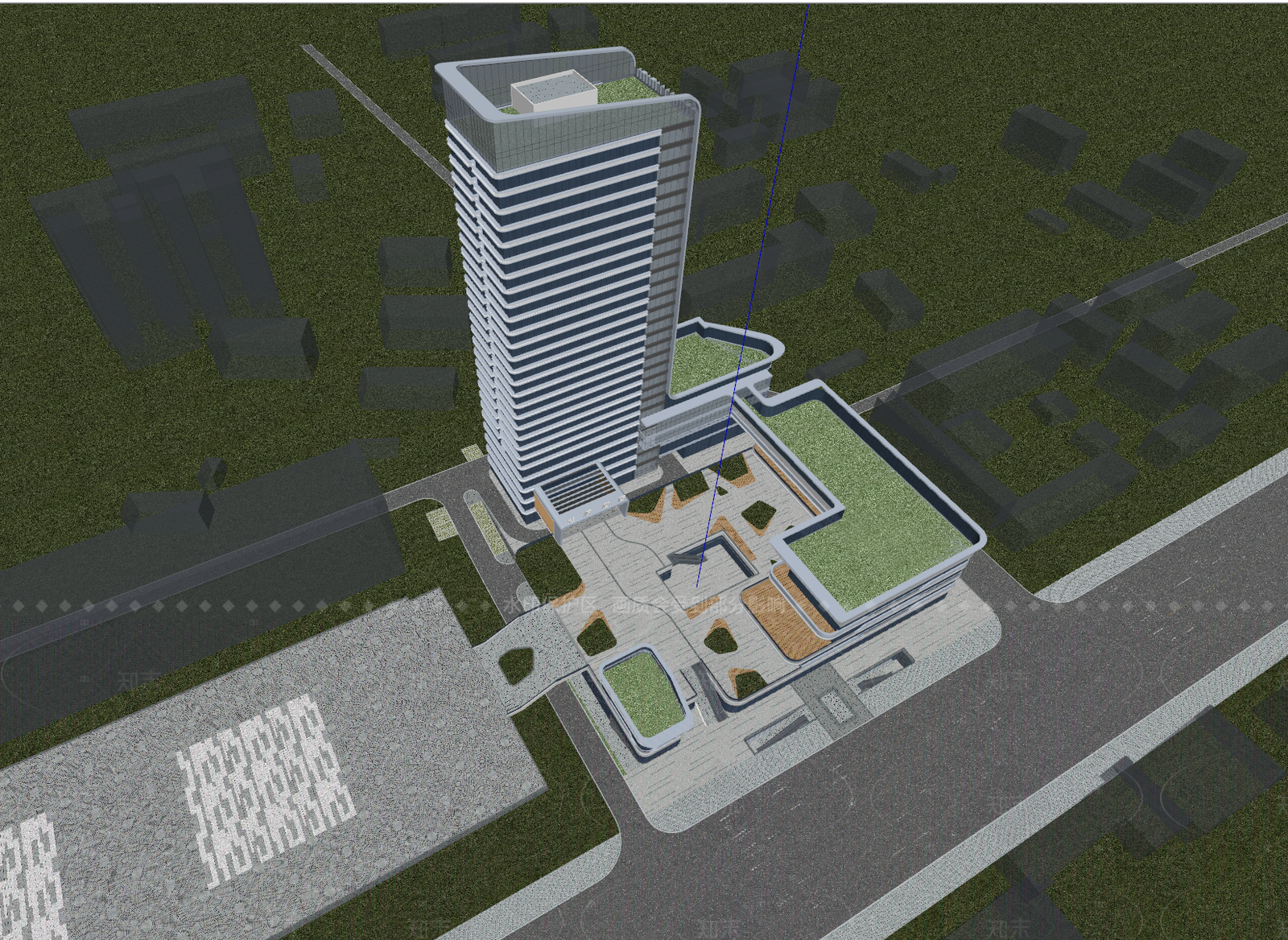 现代酒店建筑SU模型下载【ID:1206086464】
