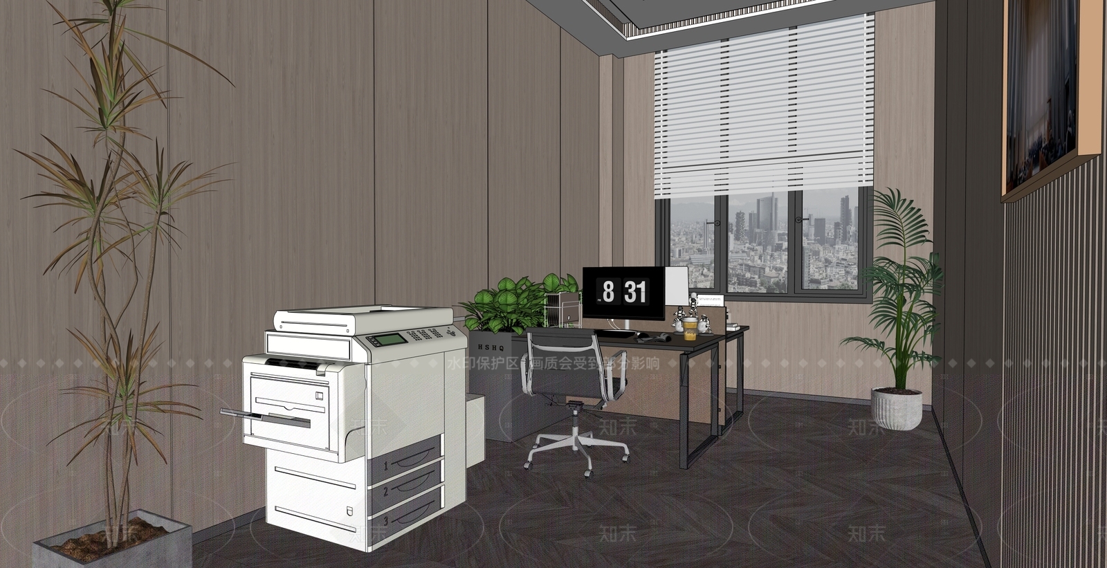 现代办公室SU模型下载【ID:1206086467】