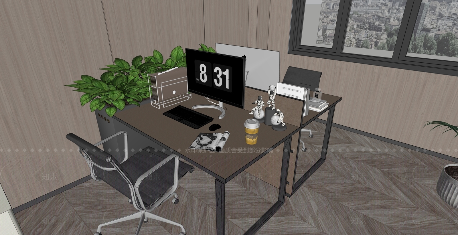 现代办公室SU模型下载【ID:1206086467】