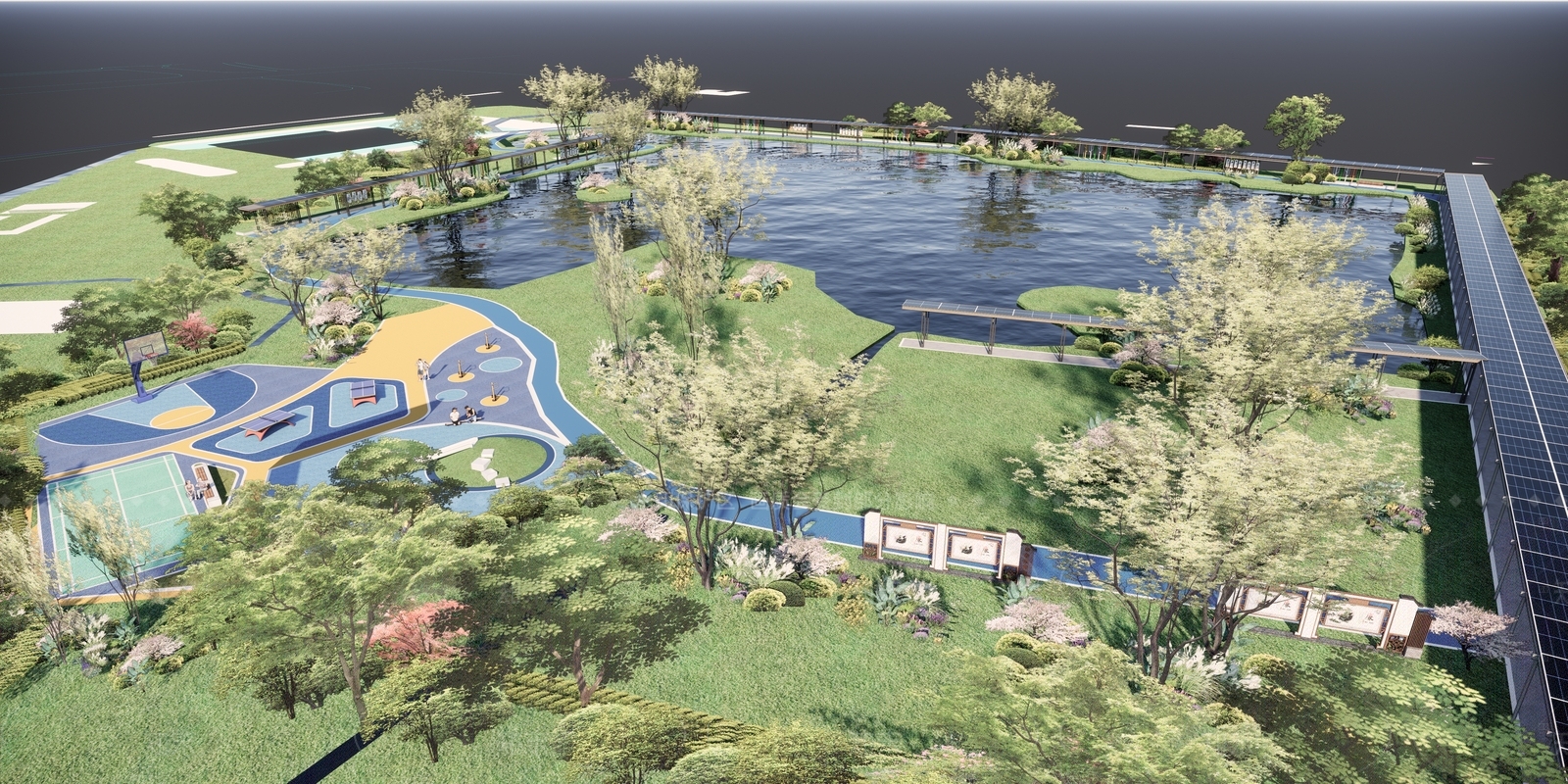 现代景观公园SU模型下载【ID:1207655322】