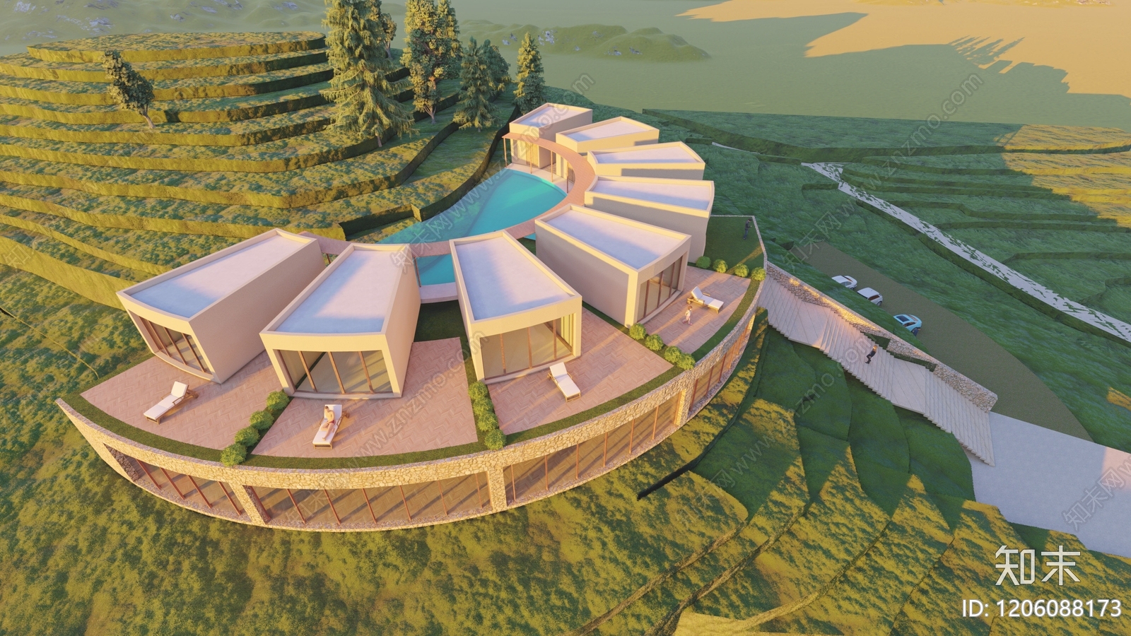 现代轻奢民宿建筑施工图下载【ID:1206088173】