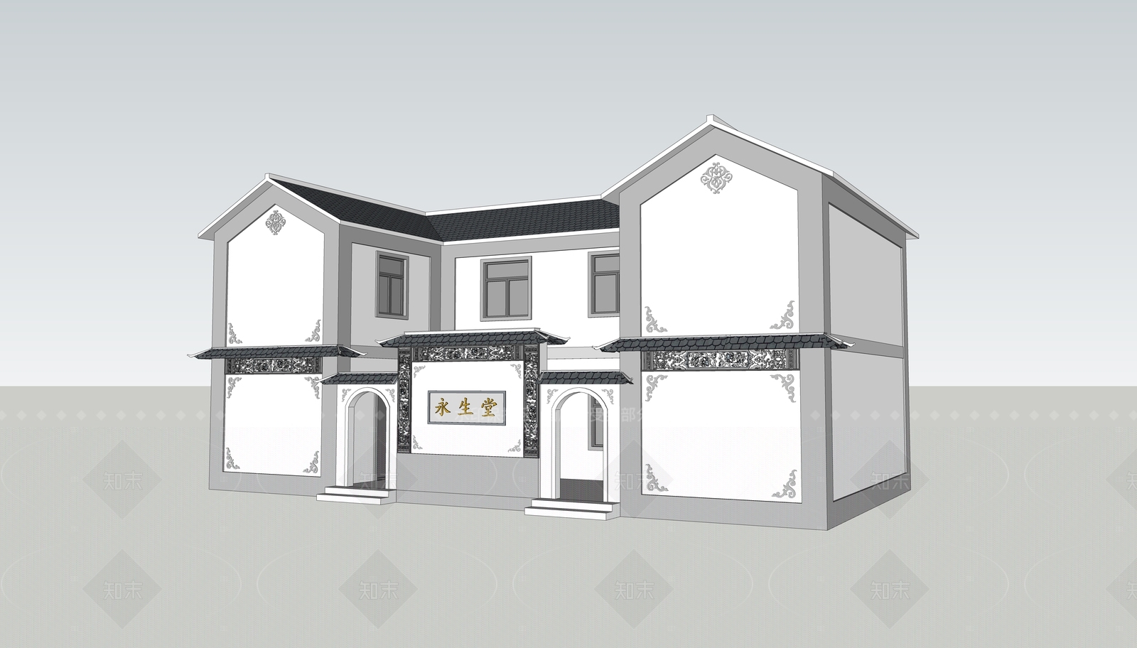 中式其他公共建筑SU模型下载【ID:1206092875】