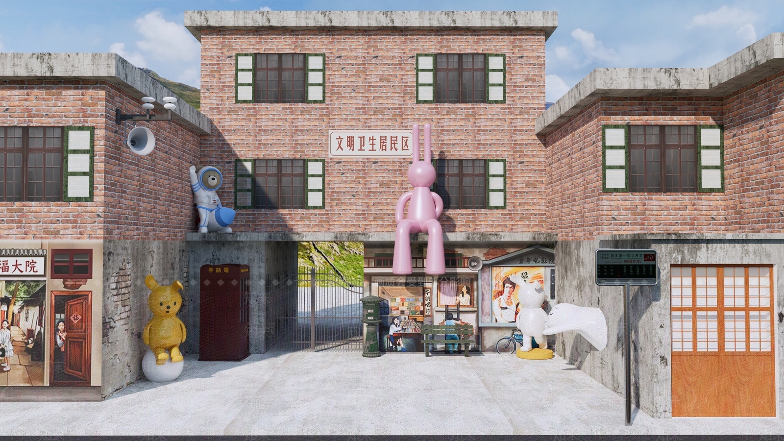 现代社区卡通雕塑小品SU模型下载【ID:1206093702】