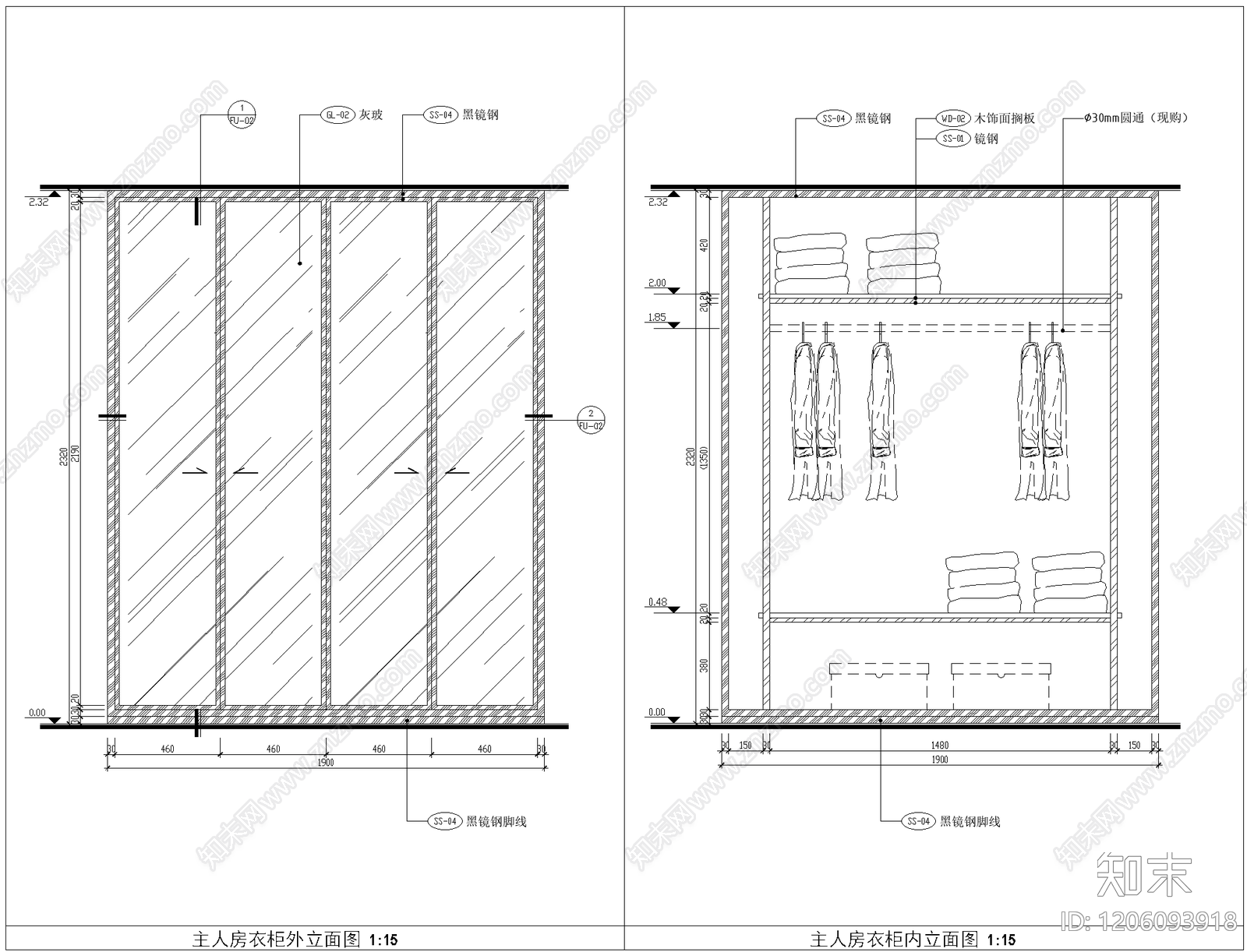 现代柜子施工图下载【ID:1206093918】