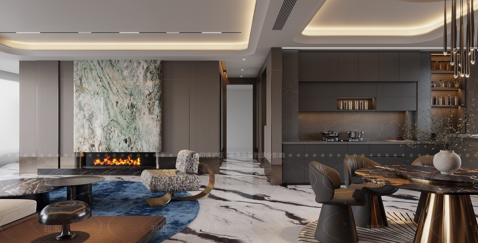 现代客餐厅3D模型下载【ID:1221709794】