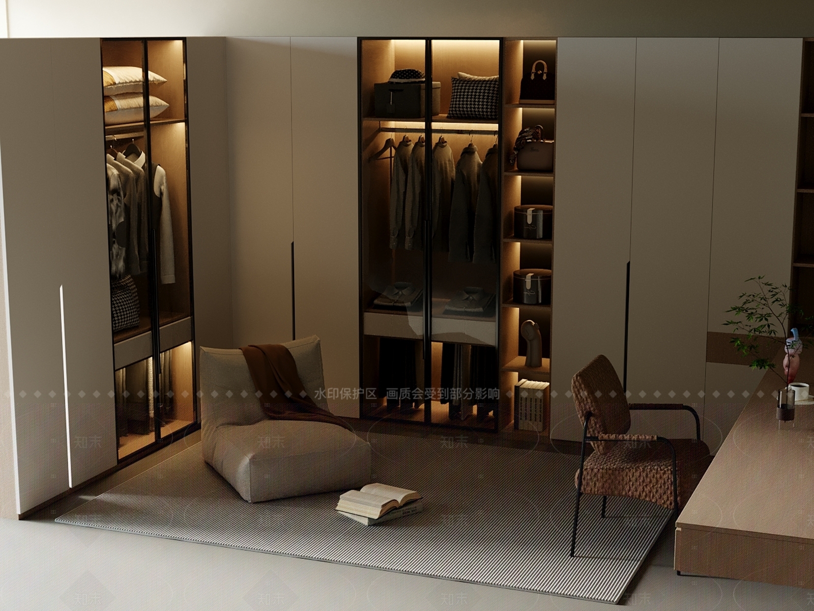 现代简约衣柜3D模型下载【ID:1206099488】