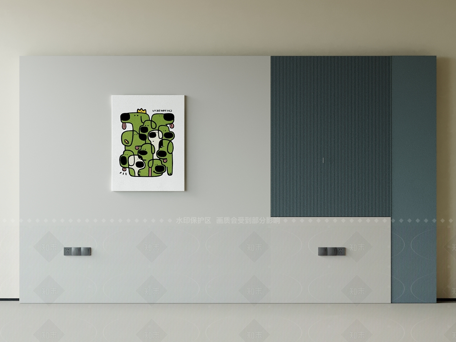 现代简约床头背景墙3D模型下载【ID:1206099524】