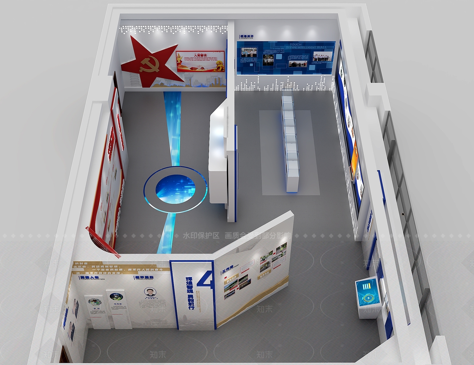 现代党建展厅SU模型下载【ID:1206107613】