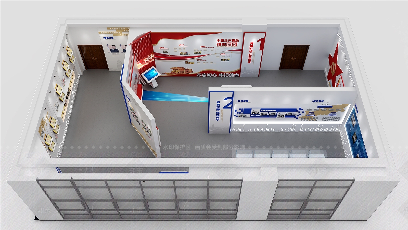 现代党建展厅SU模型下载【ID:1206107613】
