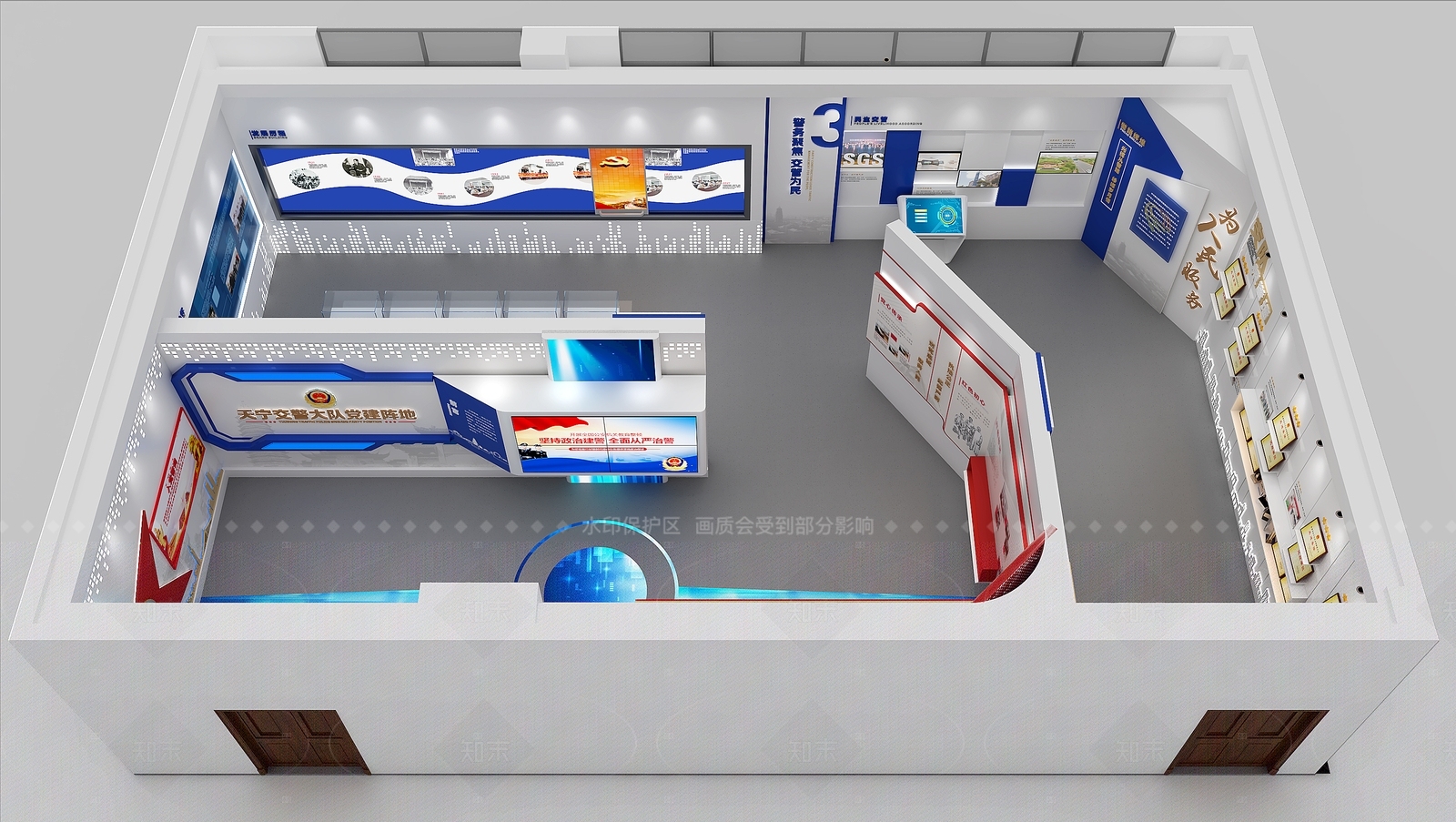 现代党建展厅SU模型下载【ID:1206107613】