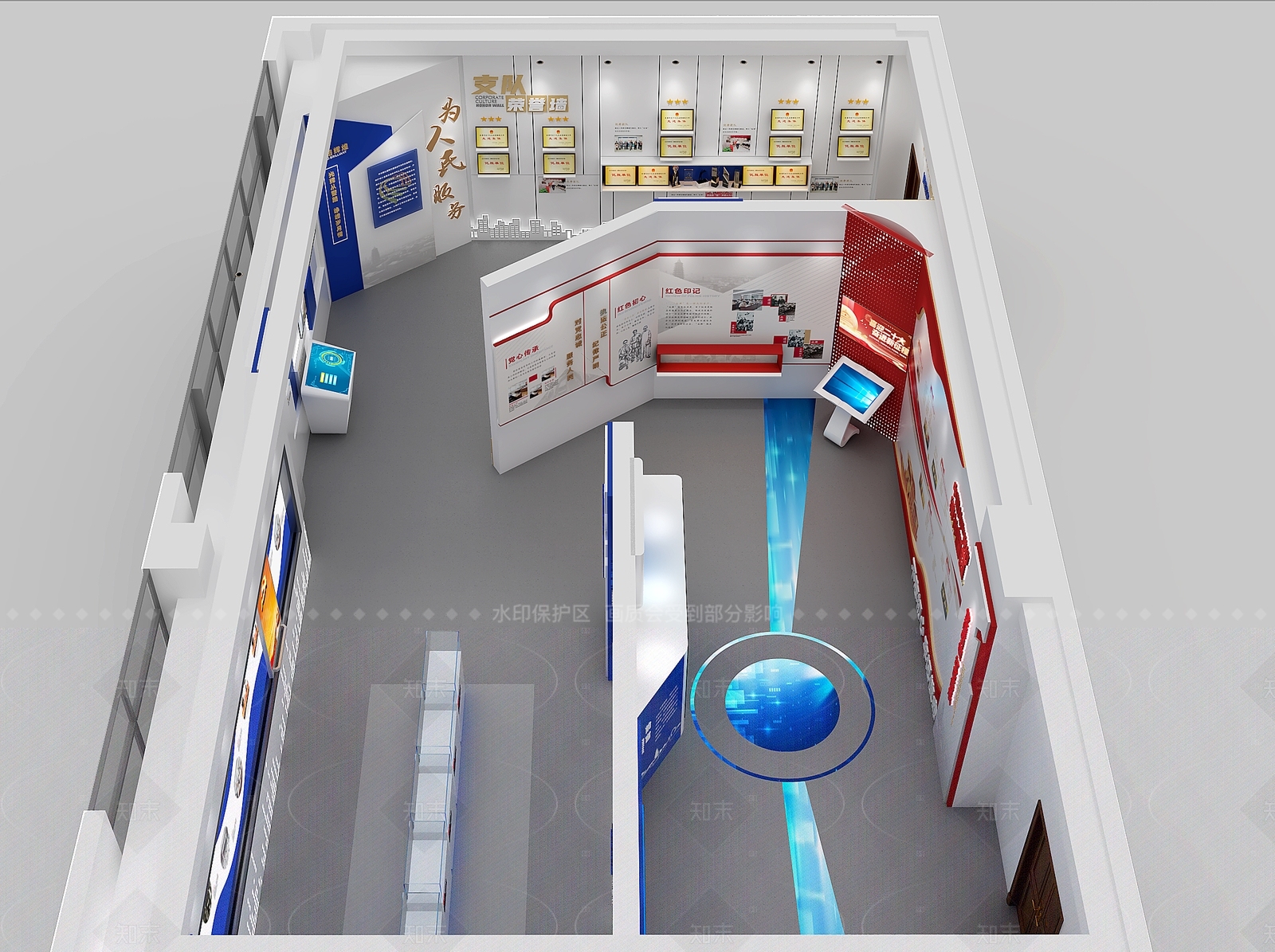 现代党建展厅3D模型下载【ID:1206113091】