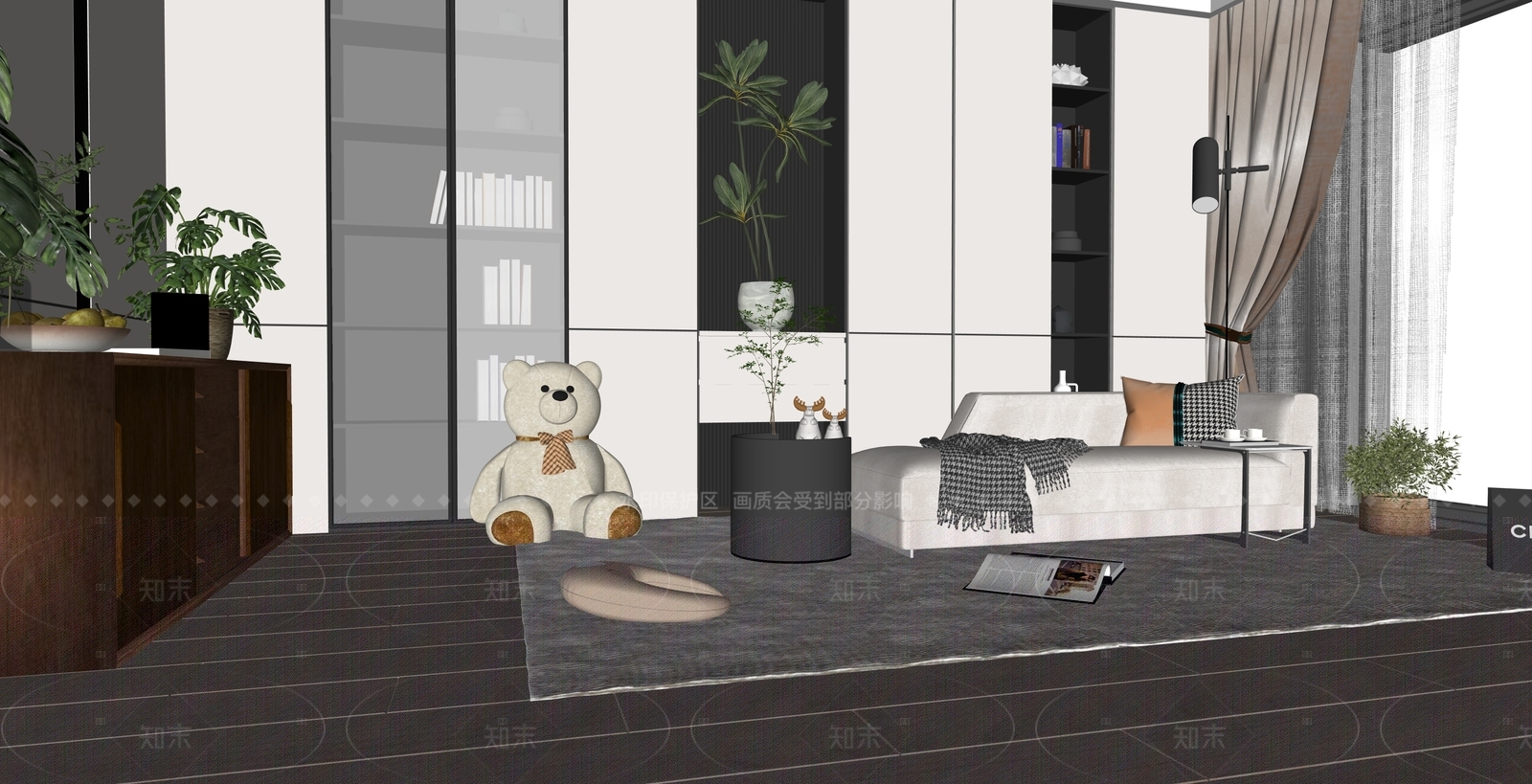 现代双人沙发SU模型下载【ID:1206111675】