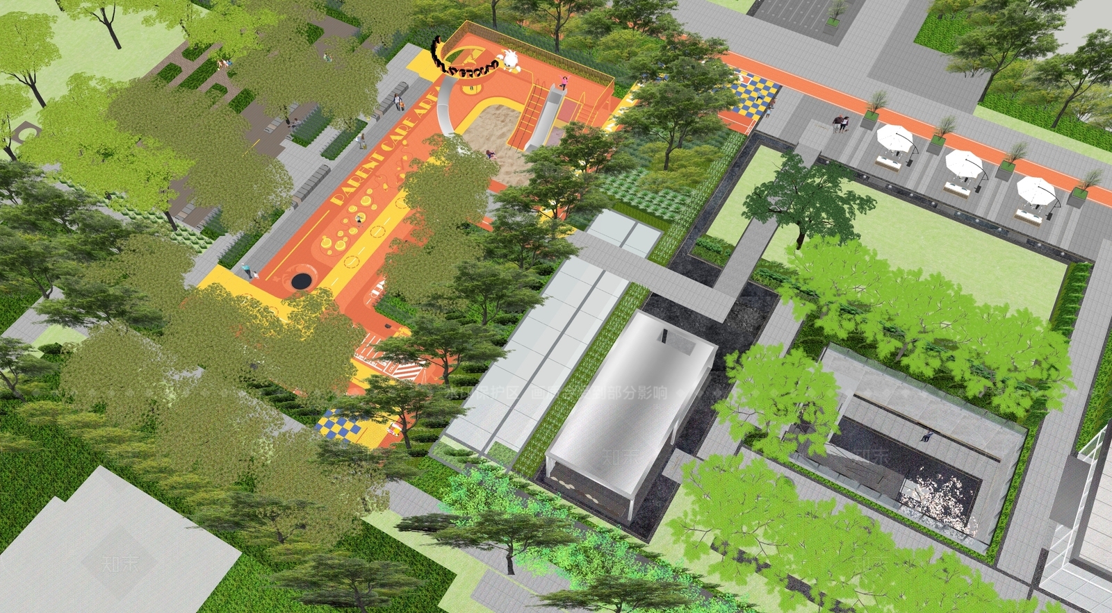 现代小区景观SU模型下载【ID:1206114131】