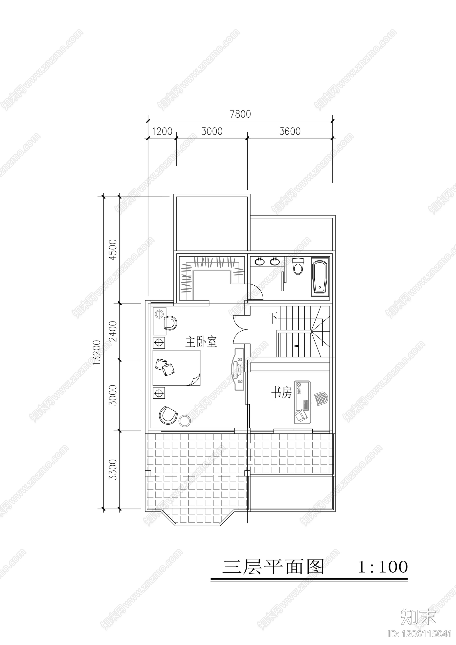 现代别墅建筑cad施工图下载【ID:1206115041】