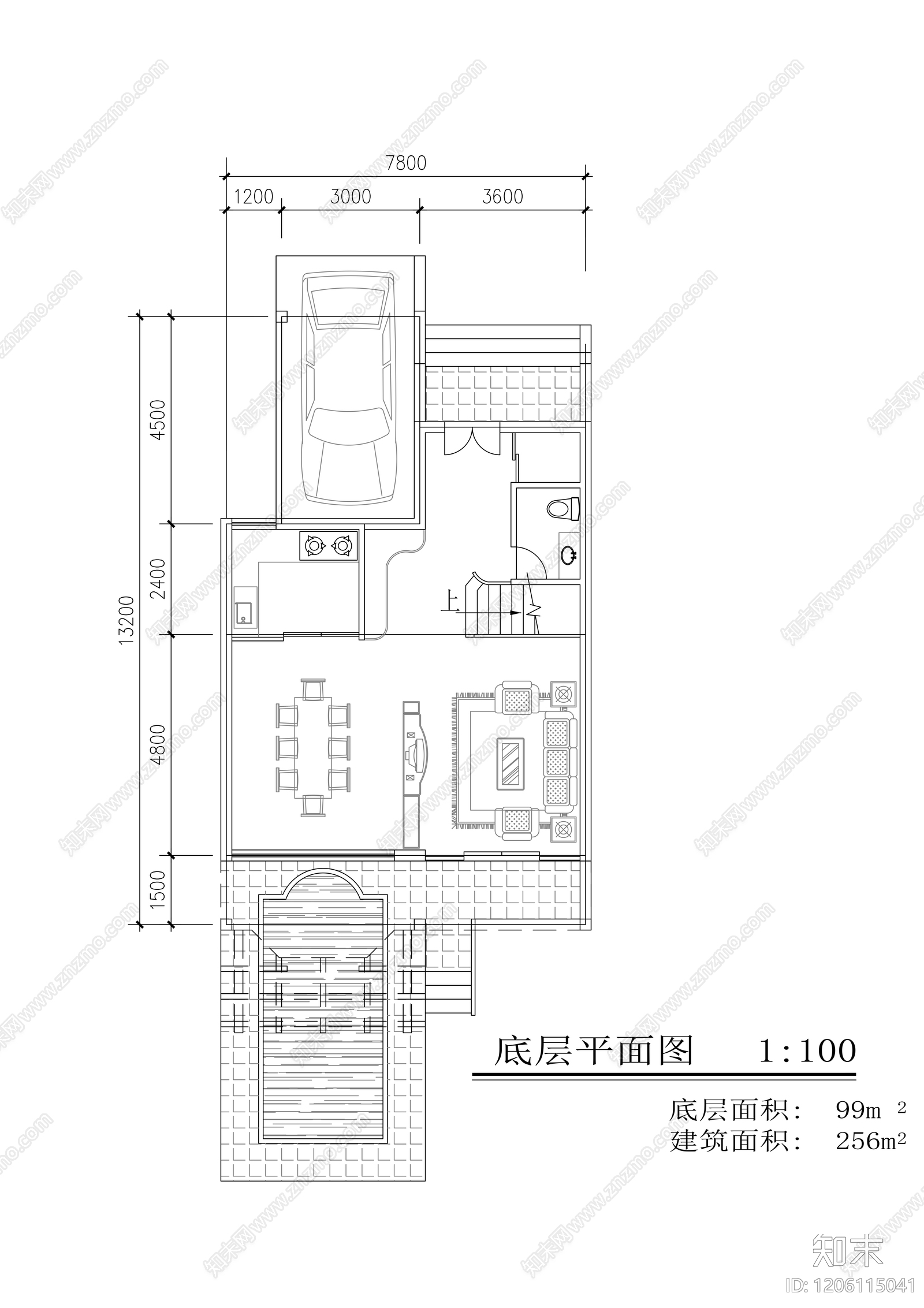 现代别墅建筑cad施工图下载【ID:1206115041】