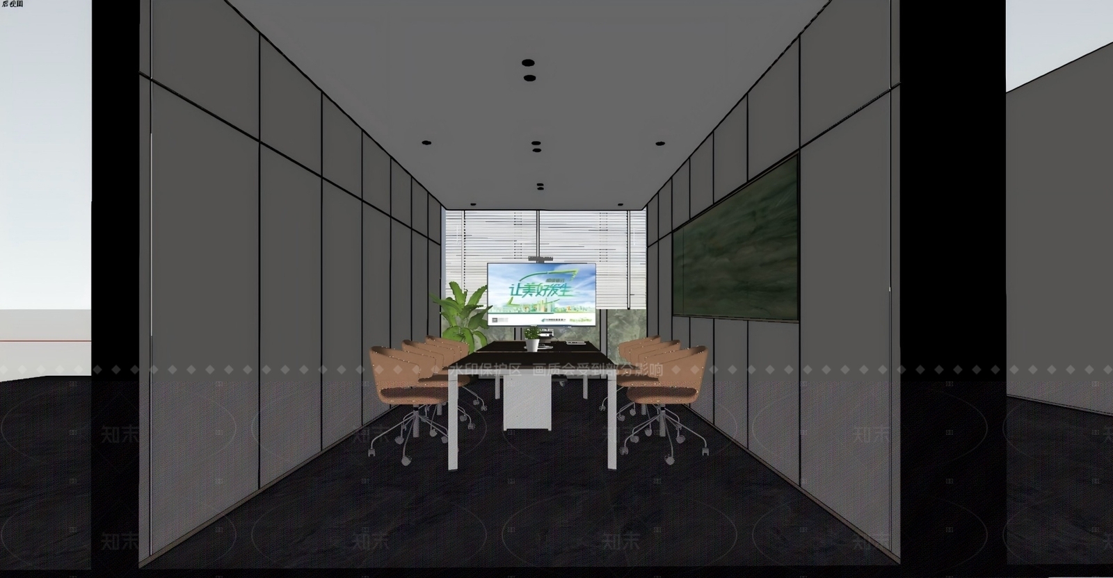 现代意式会议室SU模型下载【ID:1206115068】