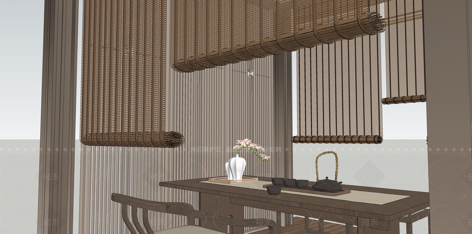 新中式中式亭子SU模型下载【ID:1206119152】