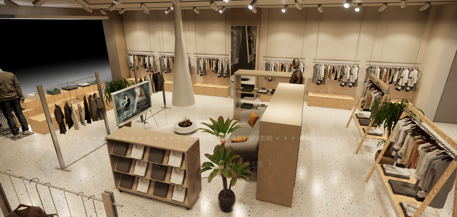 现代服装店SU模型草图