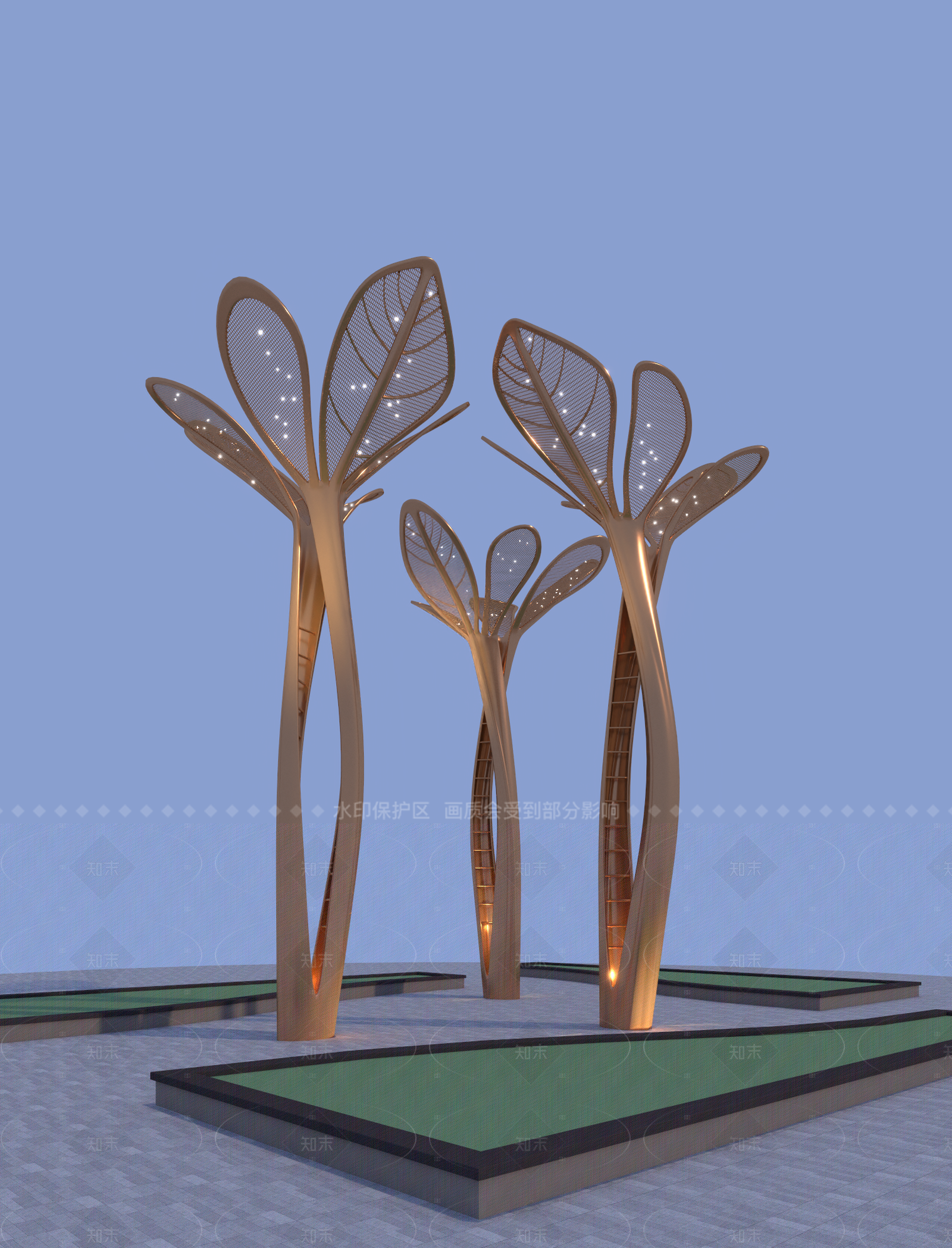 现代景观雕塑3D模型下载【ID:1206125200】
