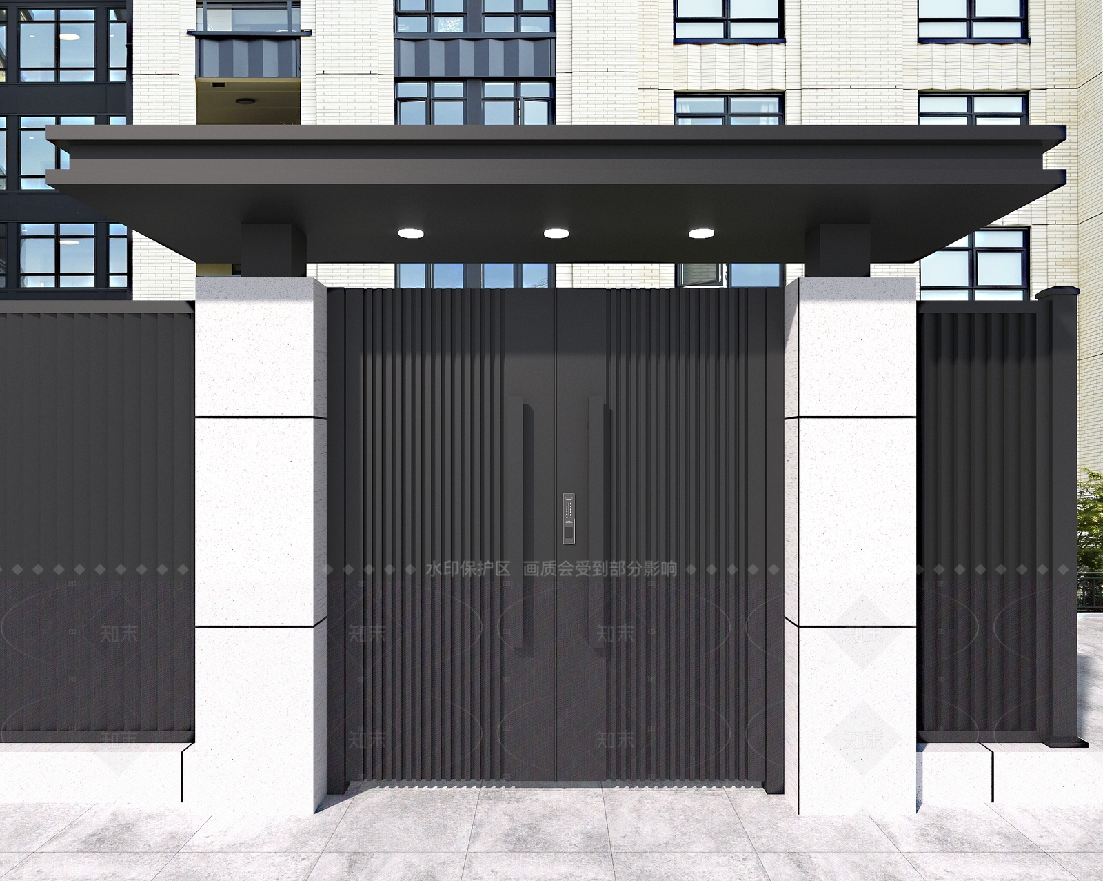 新中式中式大门3D模型下载【ID:1206126542】