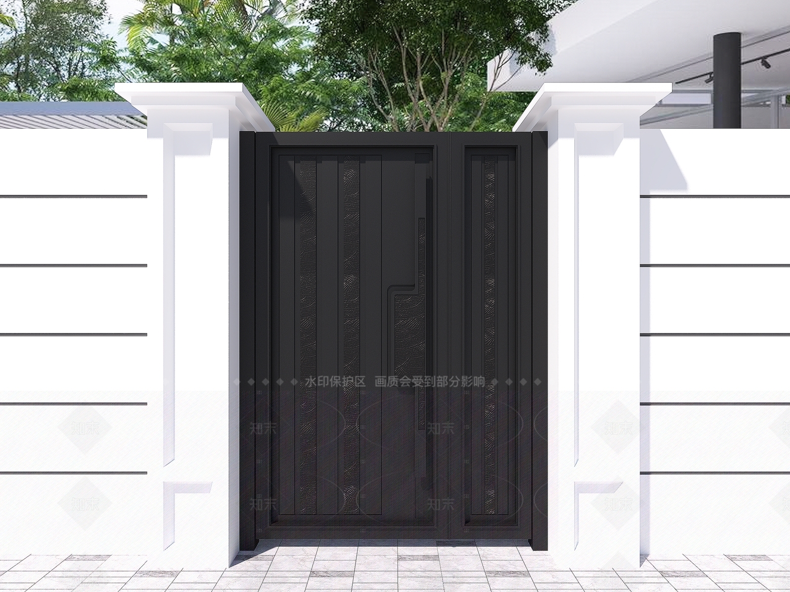 新中式中式大门3D模型下载【ID:1206127094】