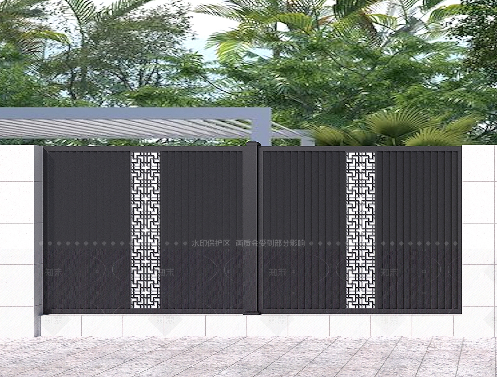 新中式中式景观围栏3D模型下载【ID:1206127835】