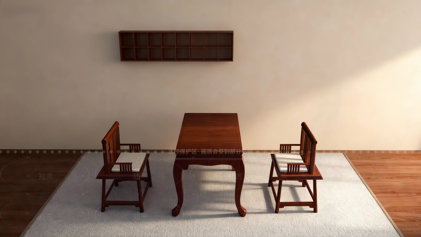 中式复古休闲桌椅SU模型下载【ID:1206135974】