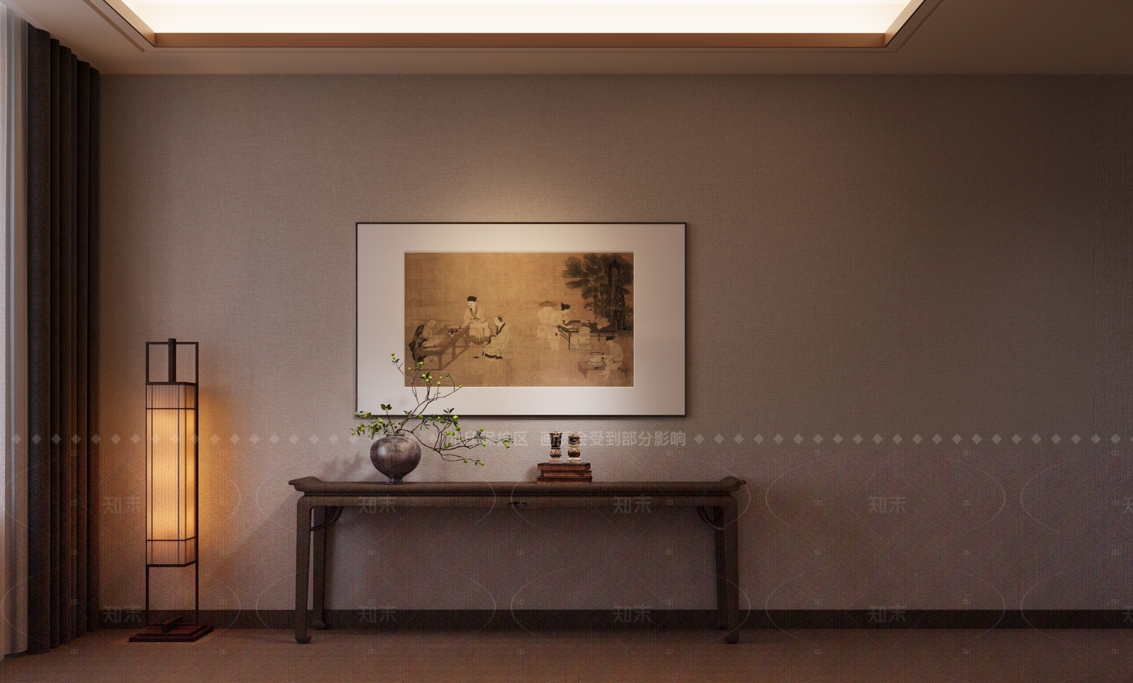 现代新中式玄关3D模型下载【ID:1206137642】