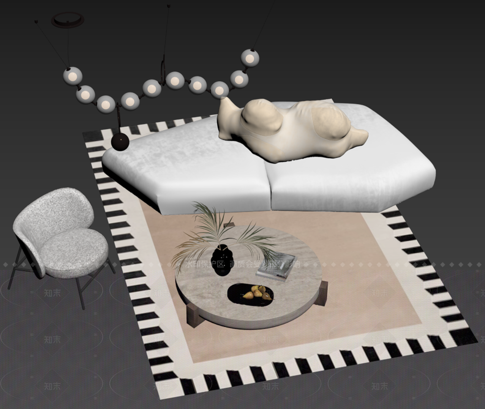 现代意式沙发组合3D模型下载【ID:1206137886】