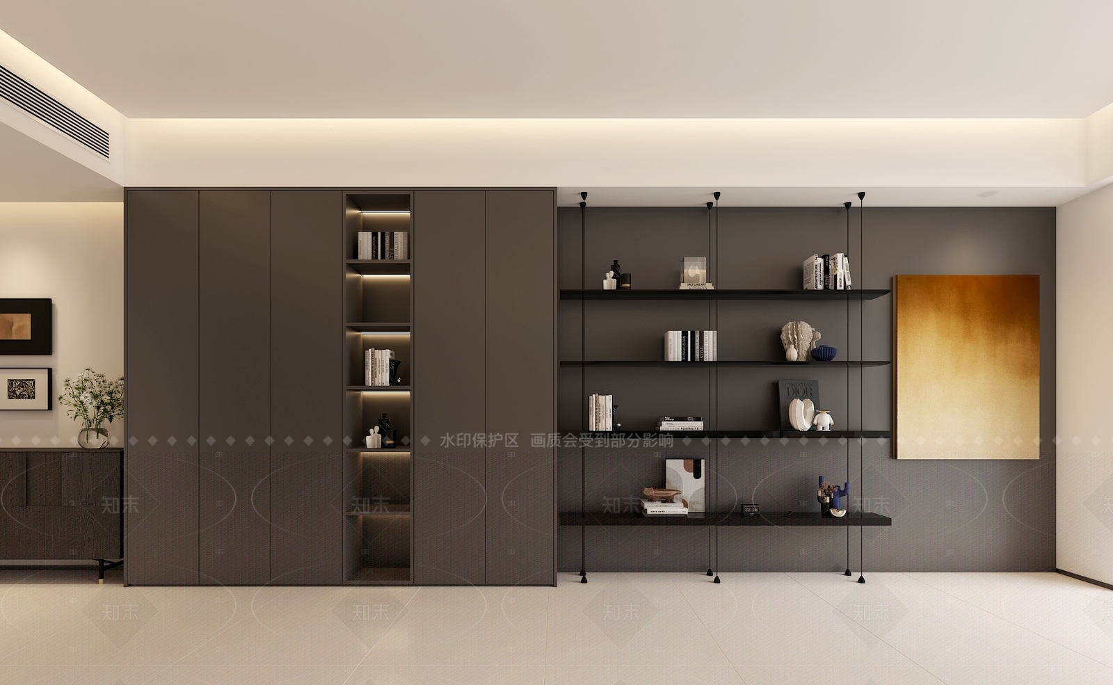 现代书柜3D模型下载【ID:1206139010】