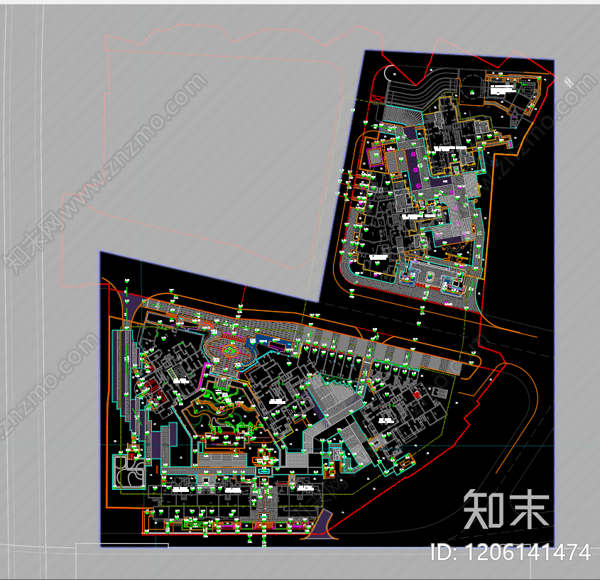 现代轻奢庭院cad施工图下载【ID:1206141474】