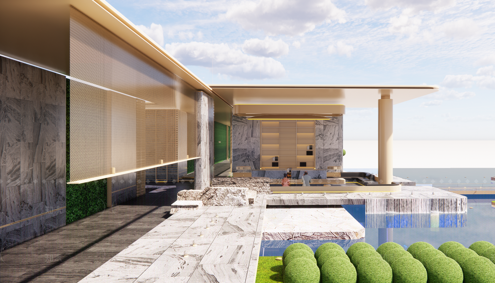 现代轻奢廊架SU模型下载【ID:1206143236】