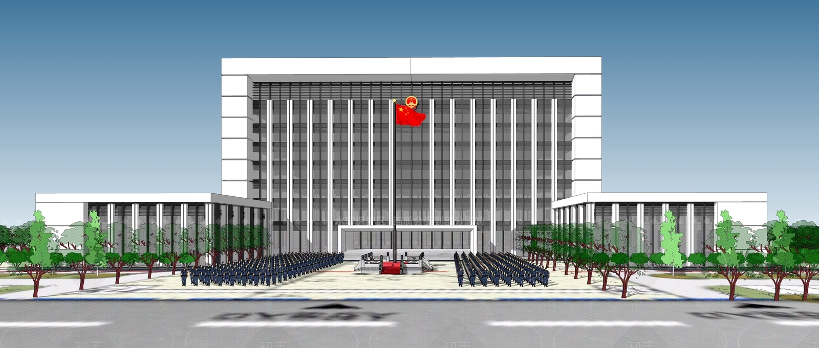 现代政府办公楼SU模型下载【ID:1206149796】