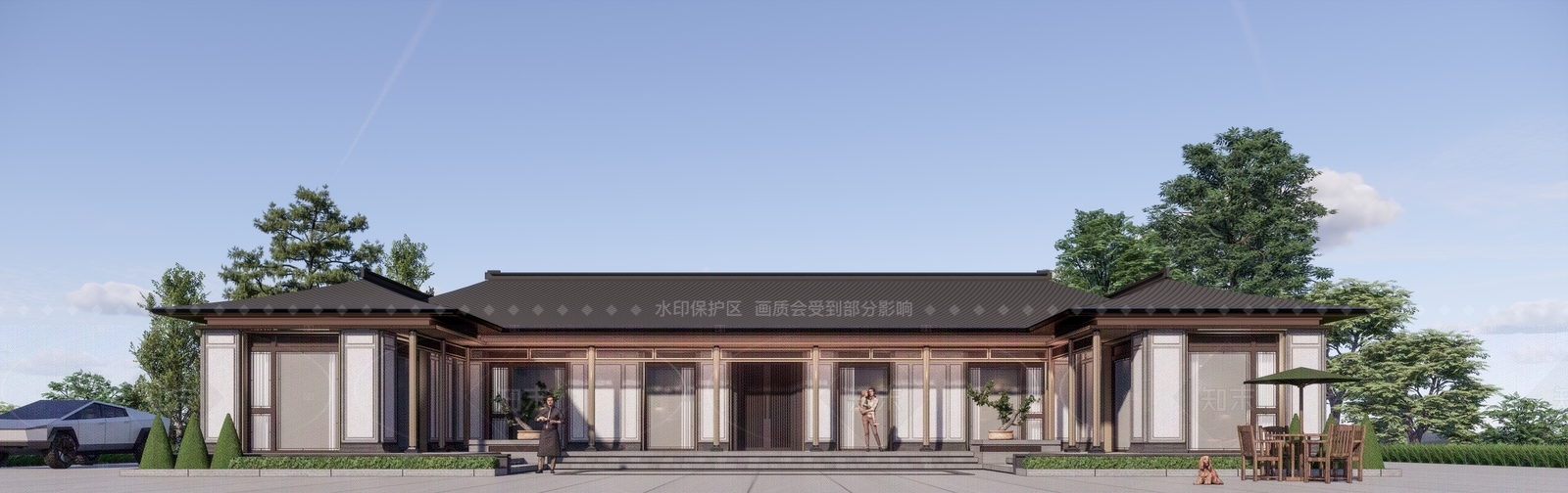 新中式中式别墅SU模型下载【ID:1206152468】