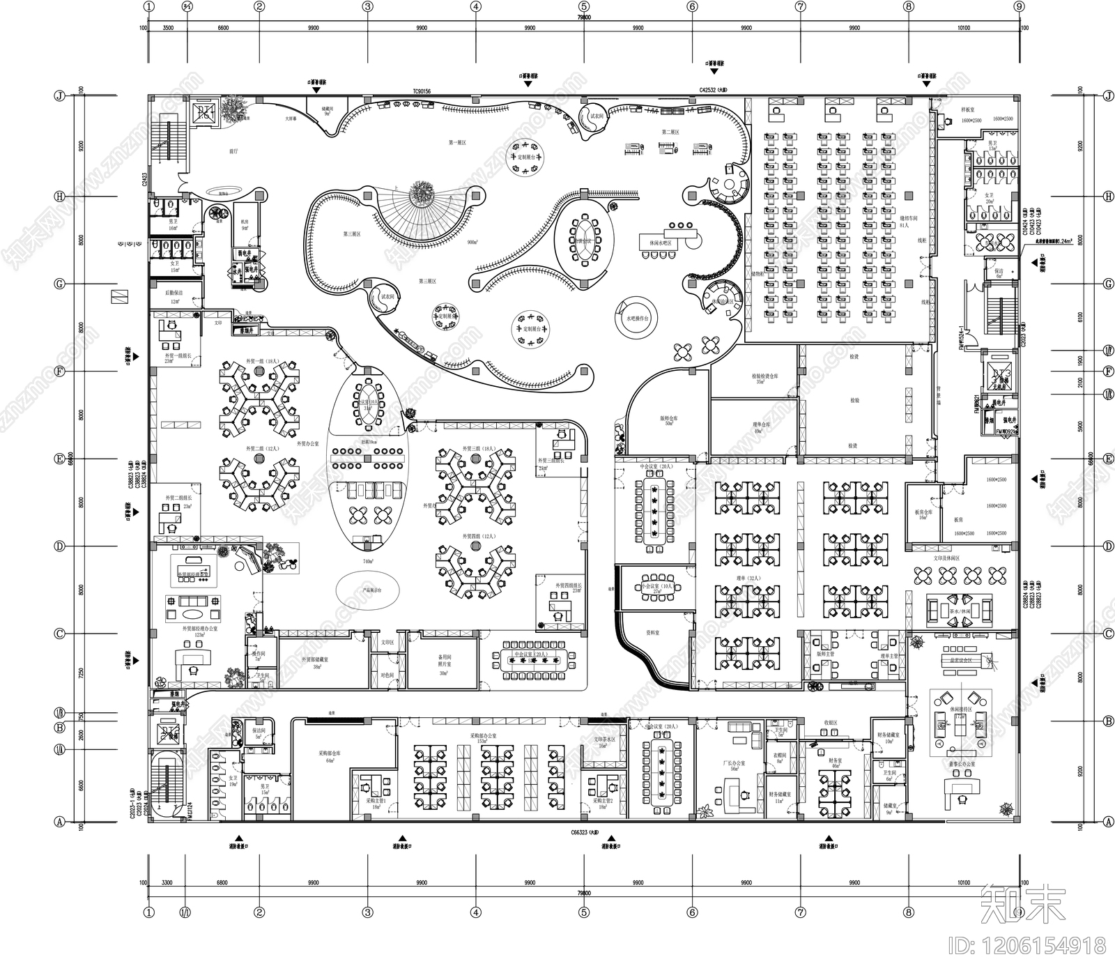 工业开放办公室施工图下载【ID:1206154918】