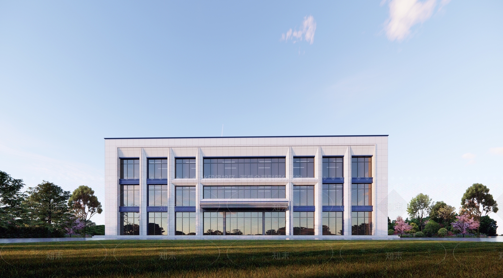 现代简约政府办公楼SU模型下载【ID:1206156024】