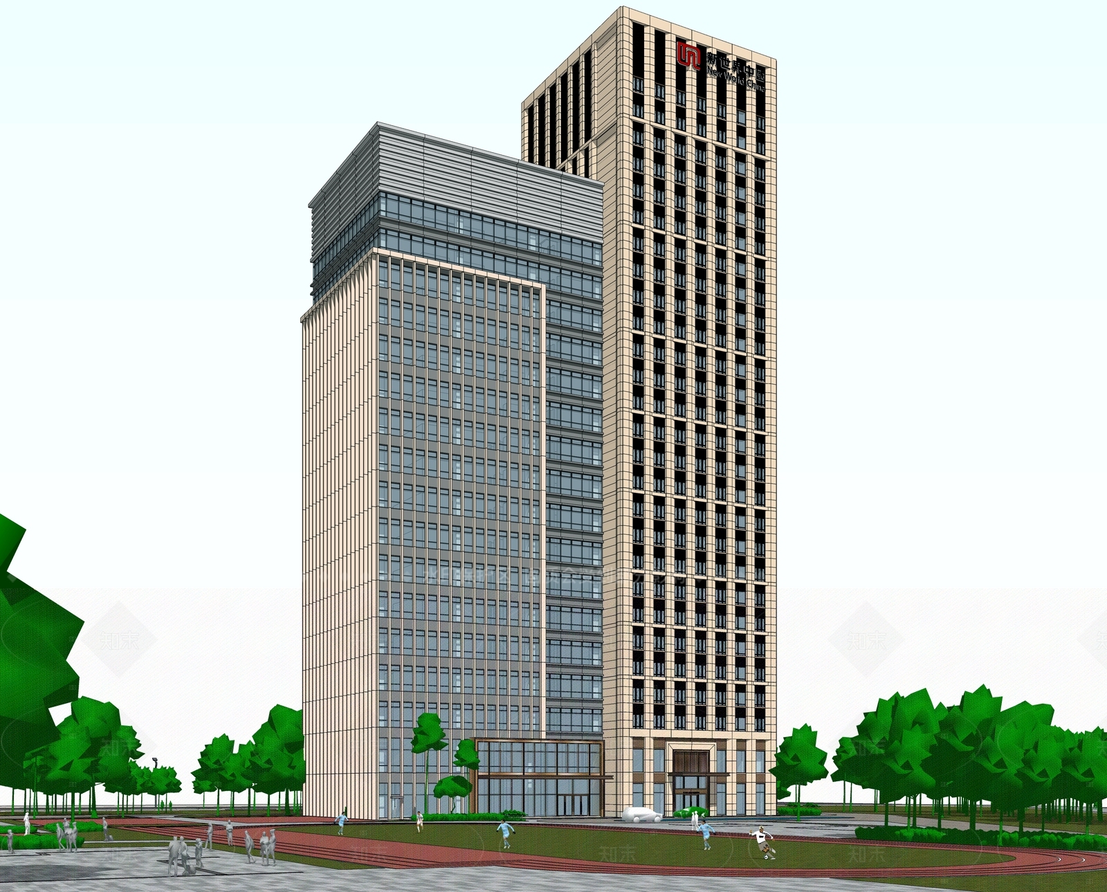 现代办公楼SU模型下载【ID:1206159579】