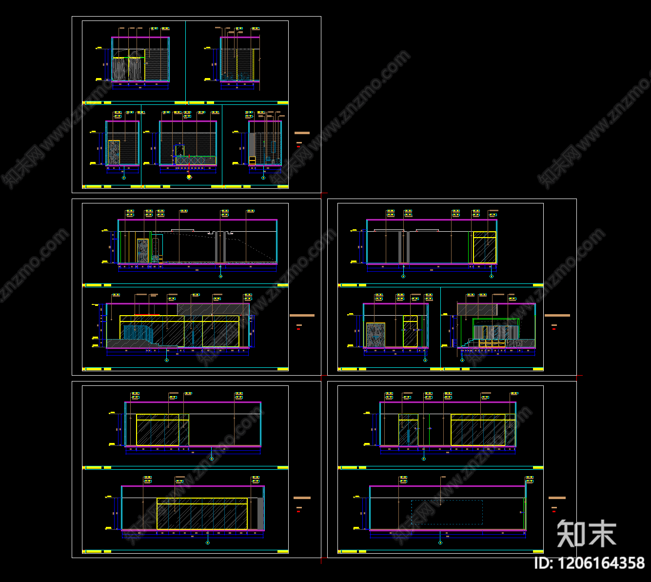 现代开放办公室cad施工图下载【ID:1206164358】