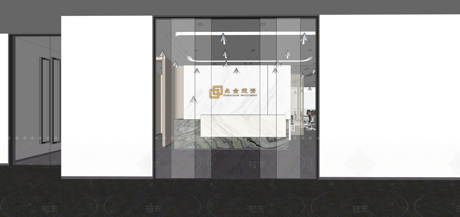 现代其他办公区域SU模型下载【ID:1206164074】