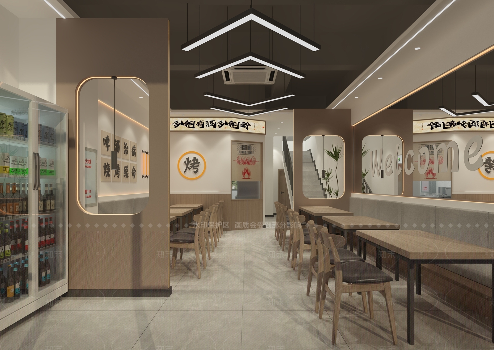 现代工业烧烤店3D模型下载【ID:1206164620】