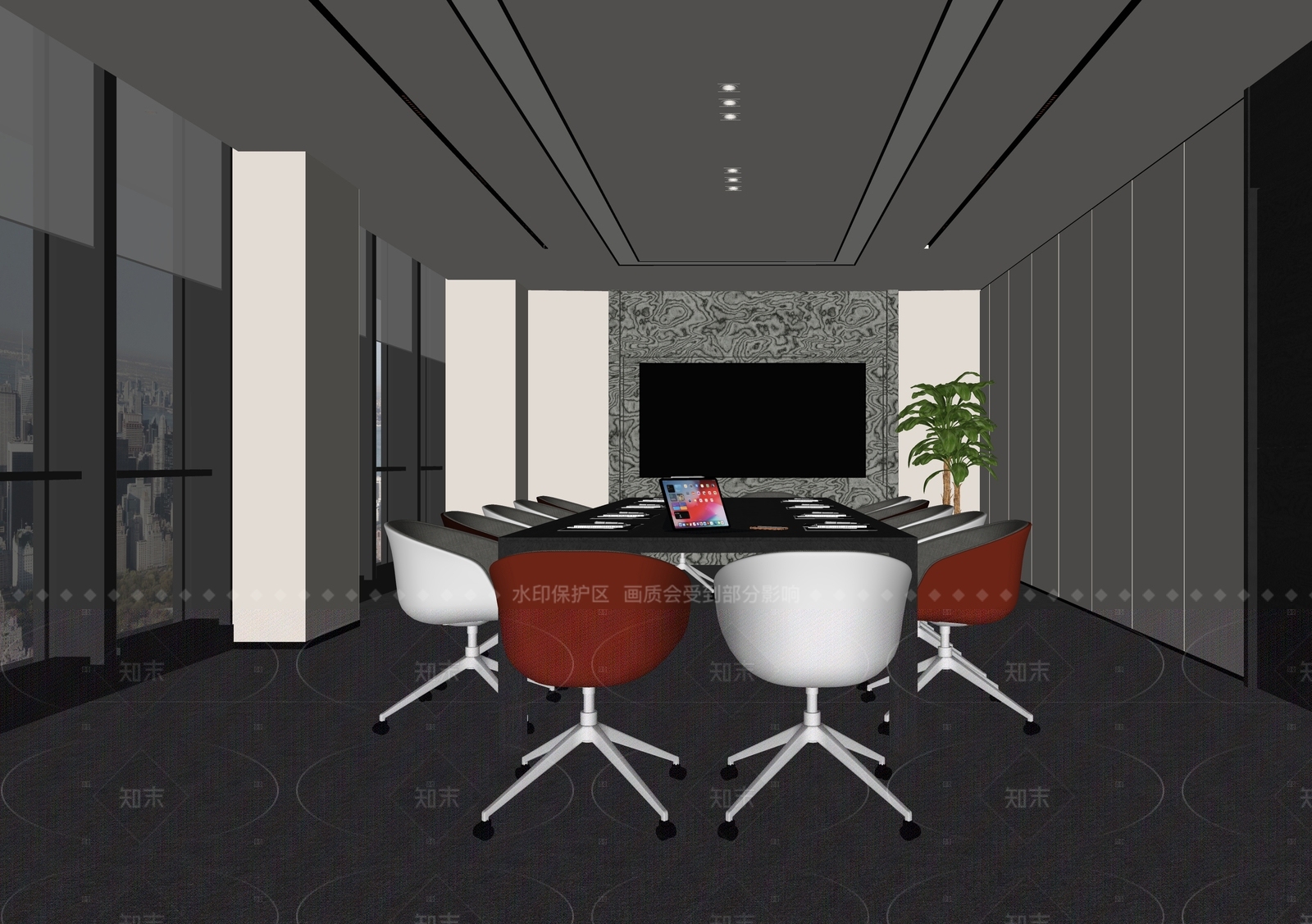 现代会议室SU模型下载【ID:1206166576】