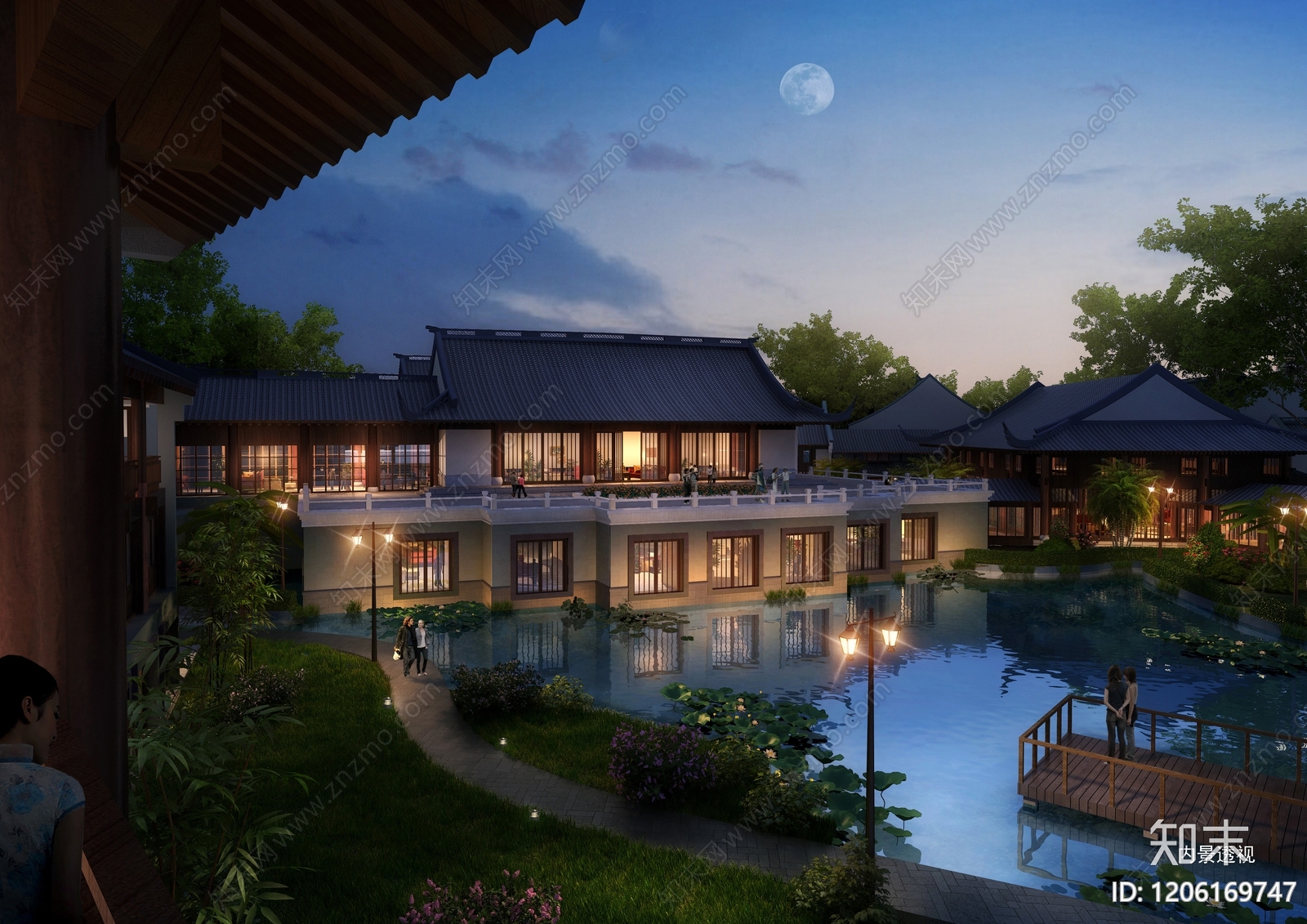 新中式中式民宿建筑下载【ID:1206169747】