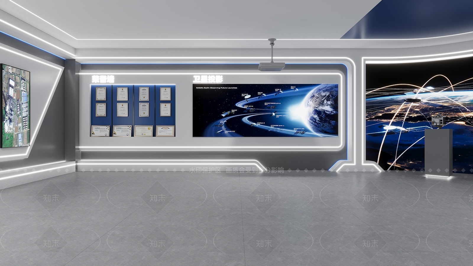 现代轻奢科技展厅3D模型下载【ID:1206171562】