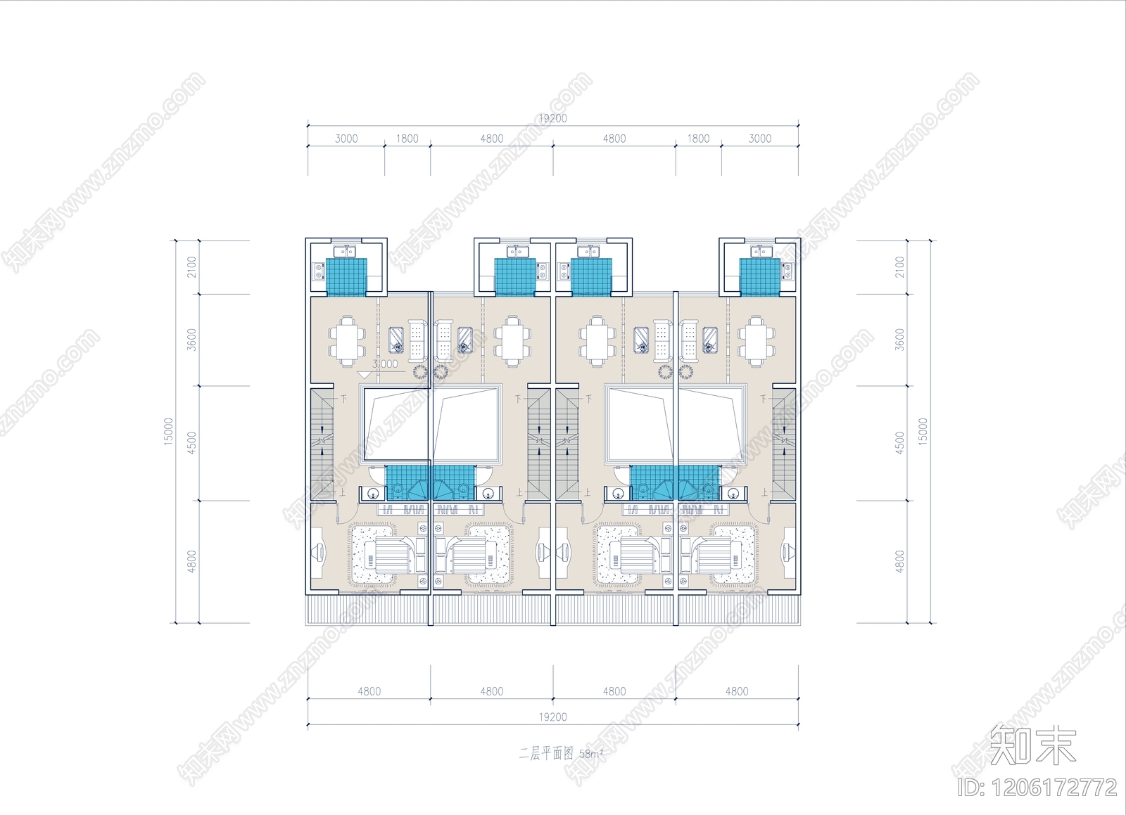 现代别墅建筑cad施工图下载【ID:1206172772】