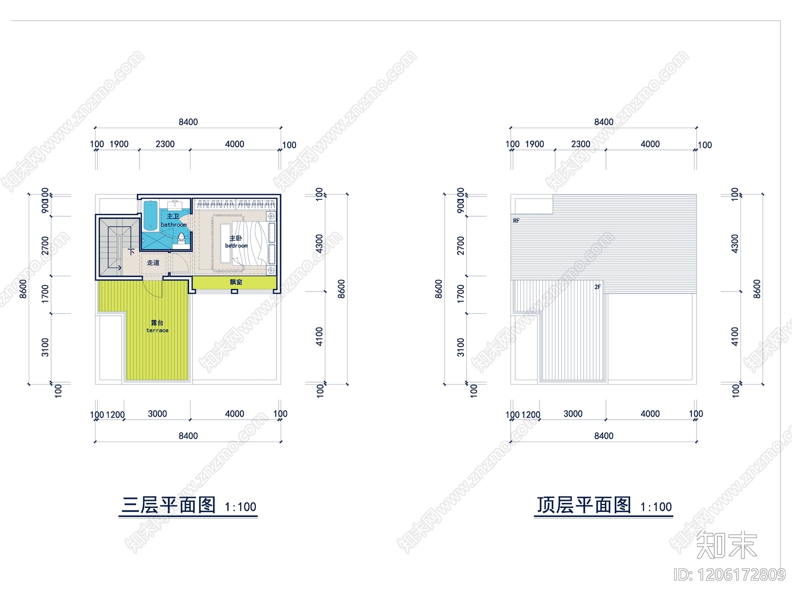 现代别墅建筑cad施工图下载【ID:1206172809】