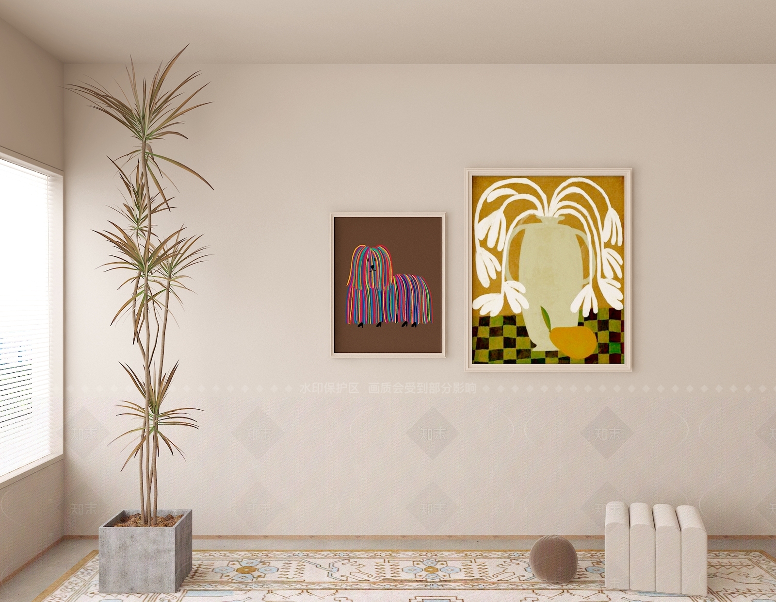 现代复古挂画3D模型下载【ID:1206173145】