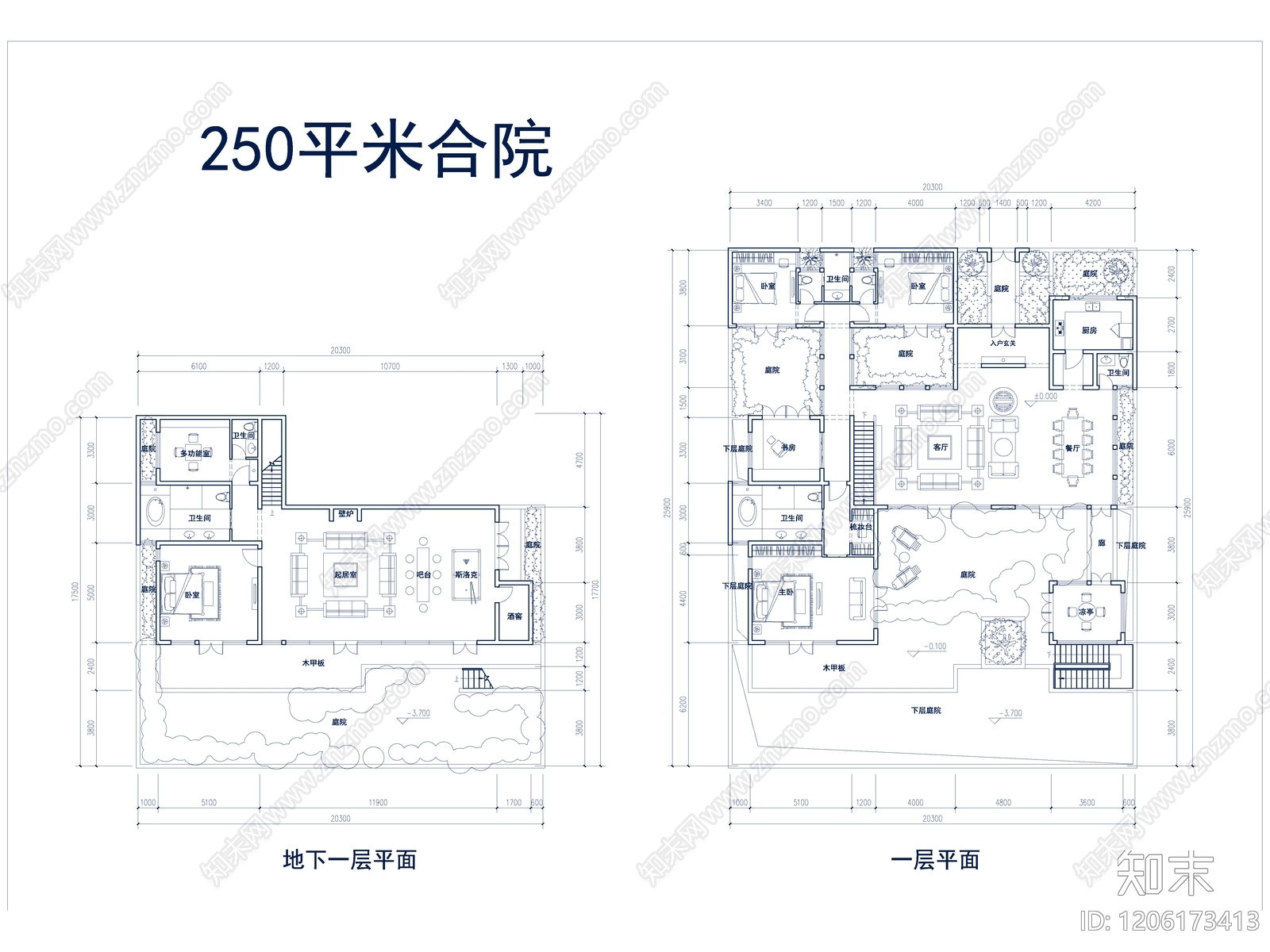 现代别墅建筑cad施工图下载【ID:1206173413】
