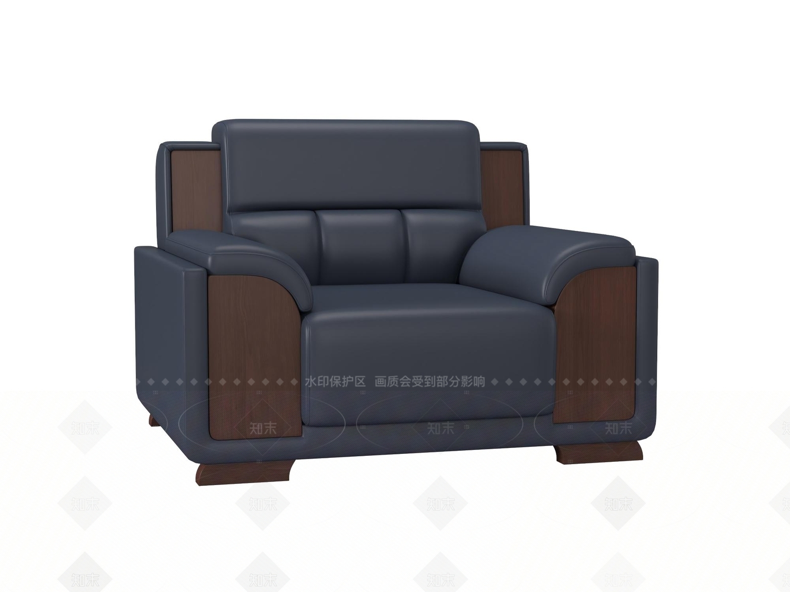 现代新中式单人沙发3D模型下载【ID:1206176520】