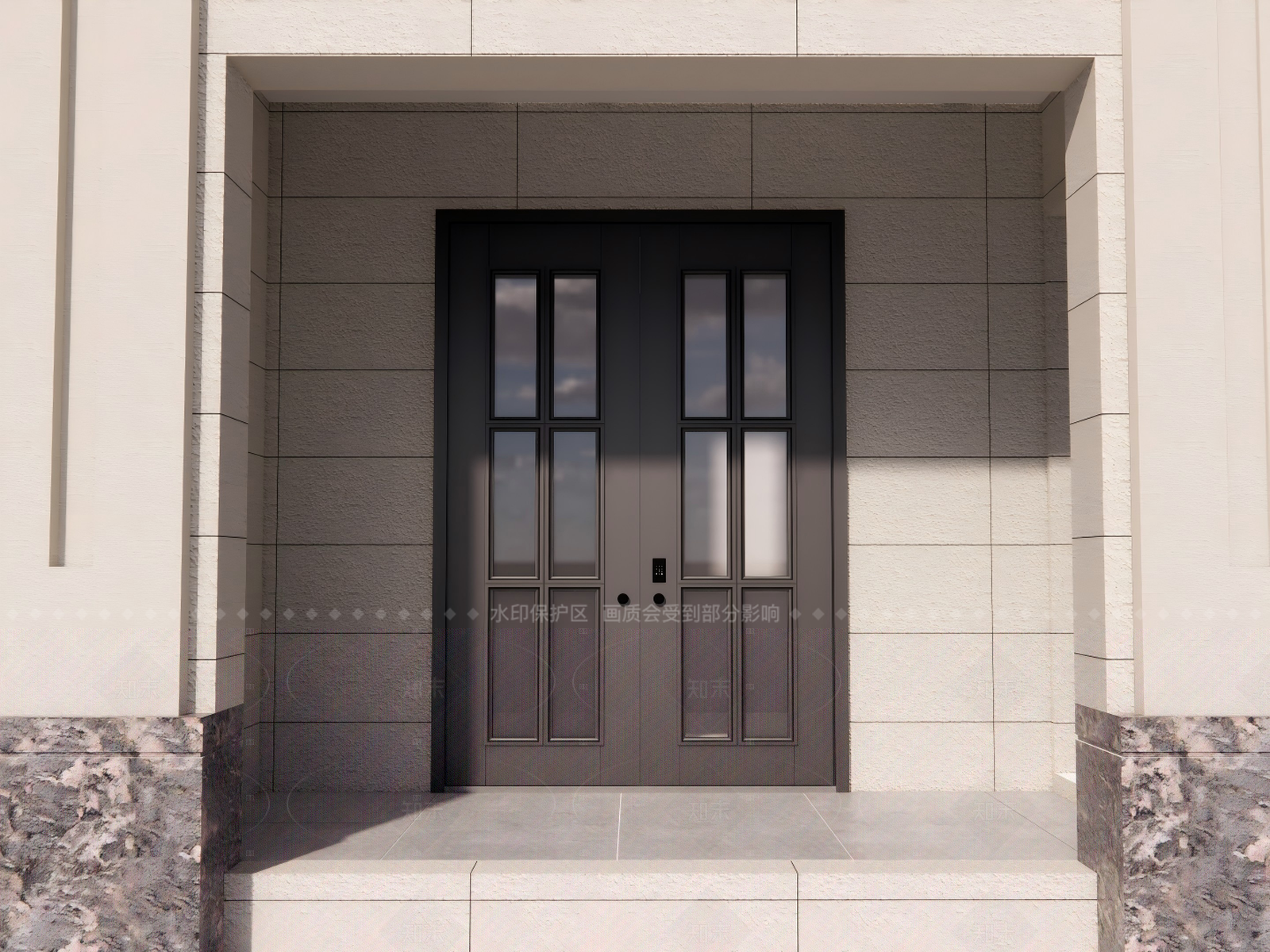 现代极简平开门SU模型下载【ID:1206177549】