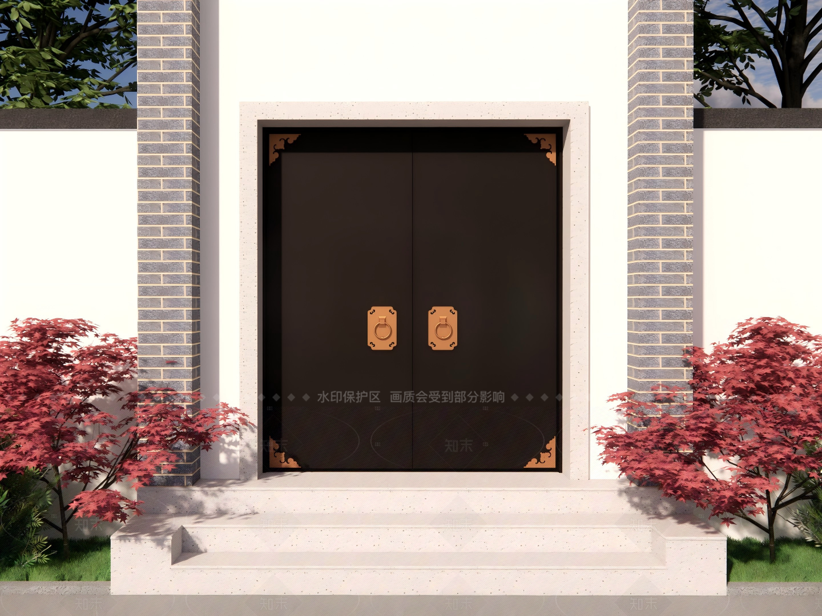 新中式中式平开门SU模型下载【ID:1206178232】